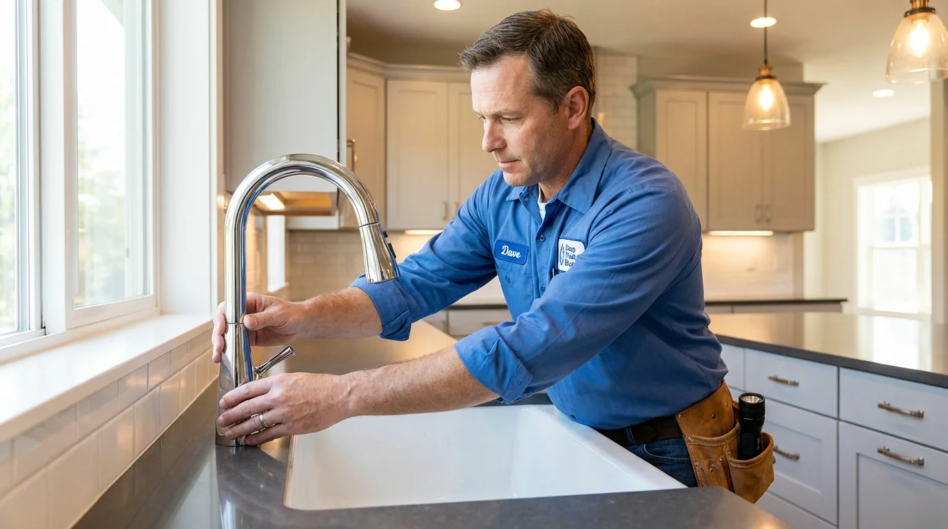 Kitchen faucet installation by Johns Plumbing LLC in West Salem